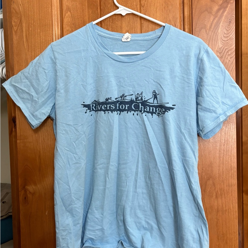 Blue cotton T-short